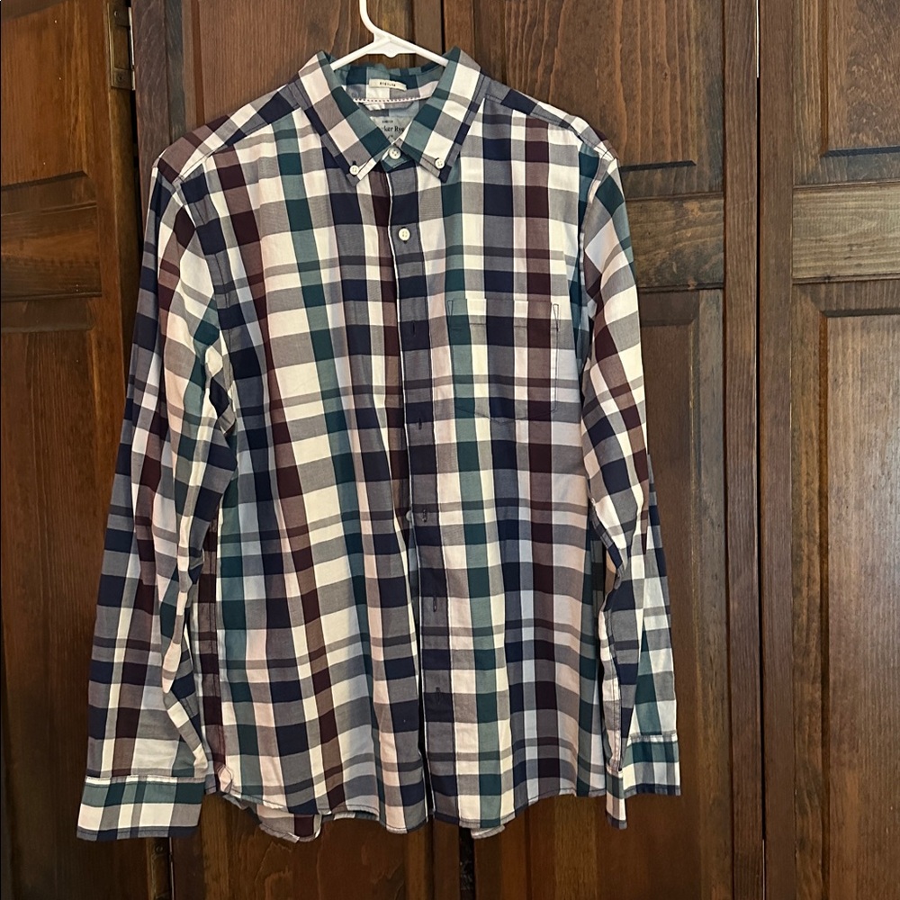 Men's Plaid Casual Button Down Shirt